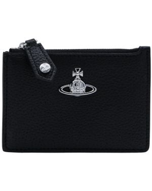 Vivienne Westwood Logo Plaque Zipped Wallet - Black