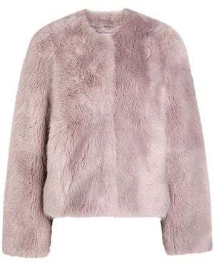 Stand Studio Halle Faux Fur Jacket - Pink