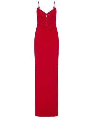 Rebecca Vallance Precious Bow-Embellished Cutout Gown - Red