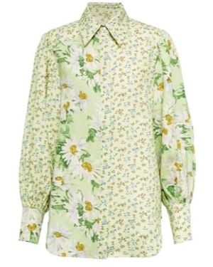 ALÉMAIS Astra Floral Linen Shirt - Green