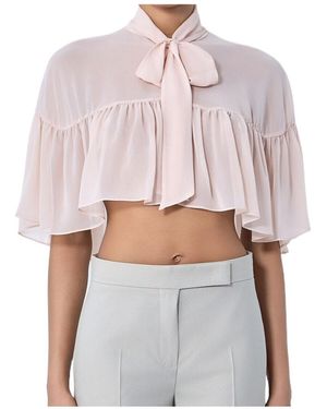 Max Mara Tie Cape Blouse - Pink