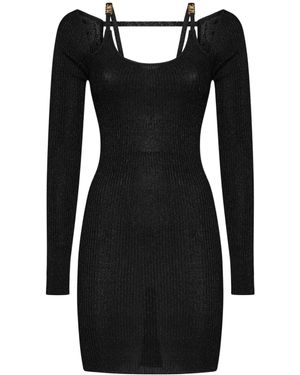 Gcds Cold-Shoulder Knitted Dress - Black