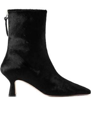 Aeyde Elina Pony Hair Ankle Boots - Black