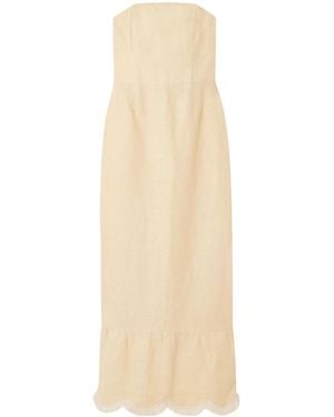 Posse Essie Fringed Linen Maxi Dress - Natural