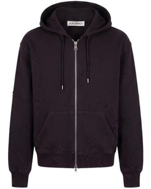 Our Legacy Long-Sleeve Hooded Sweatshirt - Blue