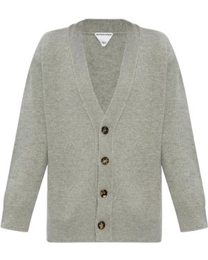 Bottega Veneta Patch-Detailed Buttoned Cardigan - Grey