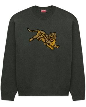 KENZO Jumping Tiger' Embroidered Sweater - Green