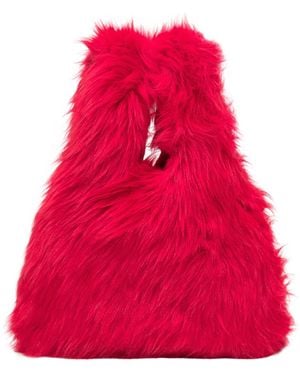 MSGM Fluffy Small Satchel Bag - Red