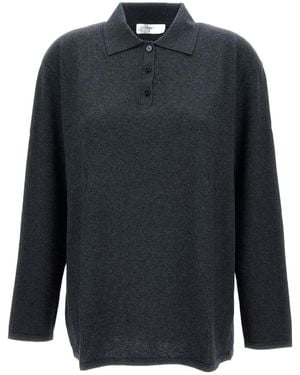 Lisa Yang Caisa Polo Knitted Top - Blue