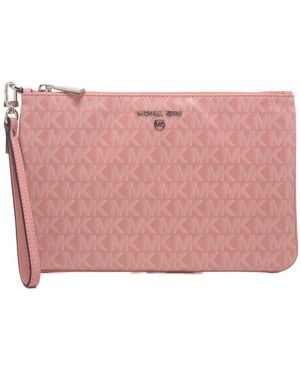 Michael Kors Jet Set Charm Logo-Plaque Wristlet - Pink