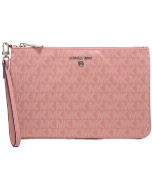 Michael Kors Jet Set Charm Logo-Plaque Wristlet - Pink