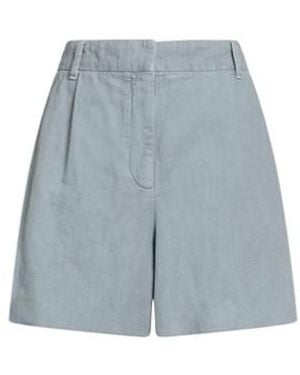 Brunello Cucinelli Solid Color Twill Shorts - Blue