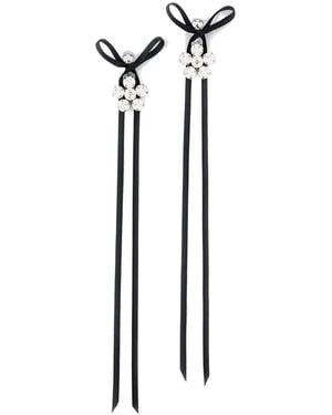 Simone Rocha Bow Pendant Earrings - White