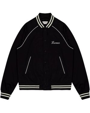 Laneus Shiny Bomber Jacket - Black