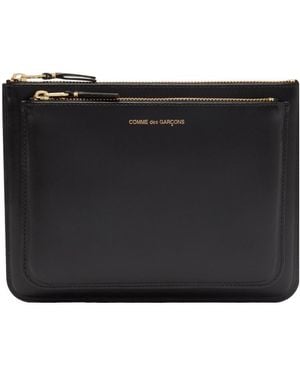 Comme des Garçons Zip-Up Leather Wallet - Black