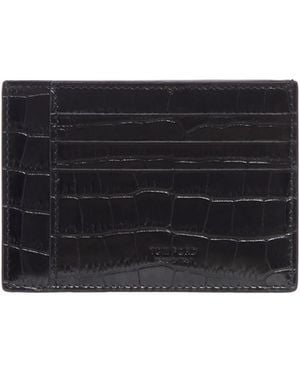 Tom Ford Crocodile-Effect Leather Wallet - Black