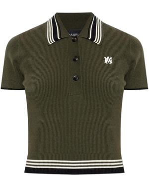 Amiri Short-Sleeved Knitted Polo Shirt - Green
