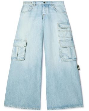 デニム・ジーパン Off-White Woman Jeans Gnawed Blue OWYA053S23DEN001 4000 Off-White Outlet: denim jeans - Gnawed Blue | Off-White