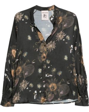 Semicouture Floral-Pattern Top - Black