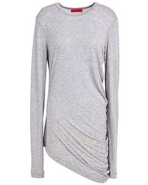 MAX&Co. Solid Color Long-Sleeve Crew Neck T-Shirt - Gray