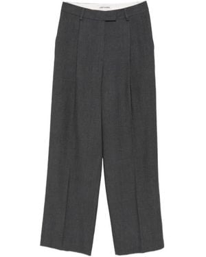 Low Classic Pleated Dress Pants - Gray