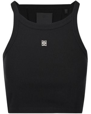 Givenchy 4G Plaque Cropped Tank Top - Black