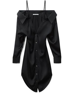 Alexander Wang Off-Shoulder Shirt Dress - Black