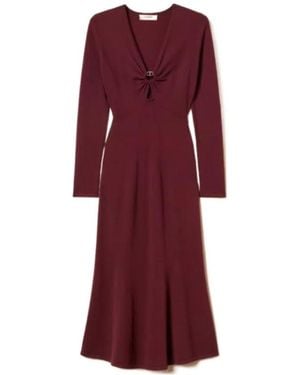 Twinset Oval T Knitted Midi Dress - Red