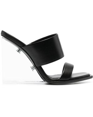 McQueen Shard Slip-On Wedge Sandals - Black