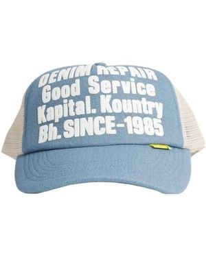 Kapital Denim Repair Service Trucker Cap - Blue