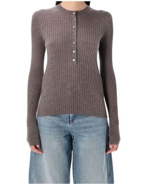 Soeur Buffalo Ribbed Knit Pullover - Blue