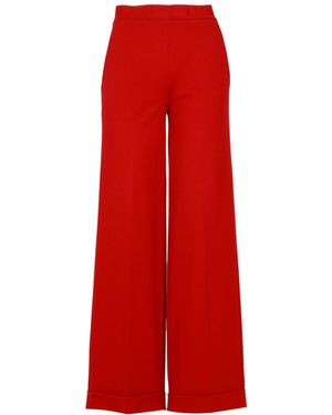 Semicouture Elastic Waist Casual Pants - Red