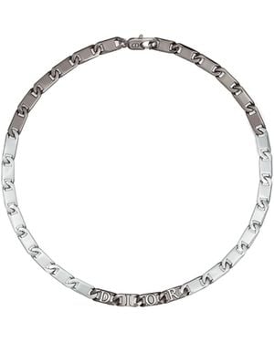 Dior Contrast Chain Link Necklace - Metallic