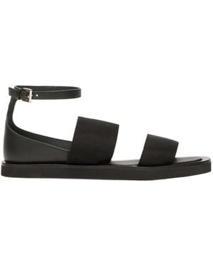 Max Mara Masoncia Buckled Flat Sandals - Black