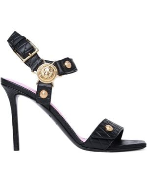 Balmain Diamond Quilted Slip-On Sandals - Black