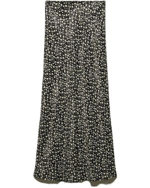 MAX&Co. Floral Jacquard Midi Skirt - Gray