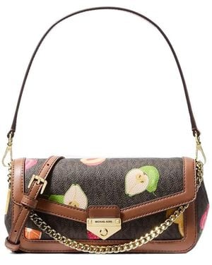 Michael Kors Soho Small Printed Signature Logo Convertible Crossbody Bag - Metallic