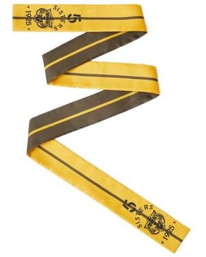 Fendi Khaki And Silk Bandeau With 5 Sisters Print - Yellow