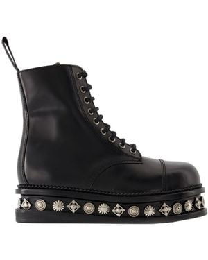 Toga Studded Lace-Up Boots - Black