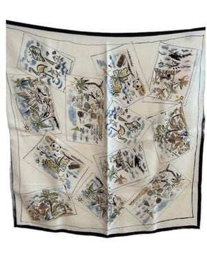 Loro Piana Printed Silk Scarf - Grey