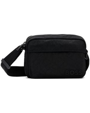 BOSS Zippered Shoulder Bag - Black