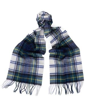 Barbour Tartan Fringed Edges Scarf - Blue