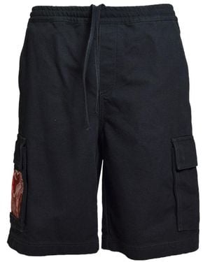 44 Label Group Cargo Bermuda Shorts With Logo - Black