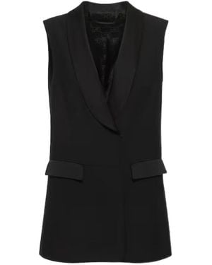 Alberta Ferretti Lapel Pocket Vest - Black