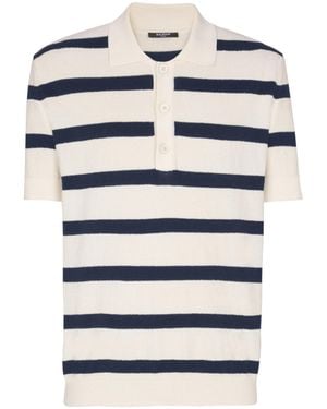 Balmain Terry Knit Marinière Polo Shirt - White