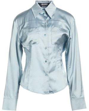 Jacquemus Solid-Colored Satin Shirt - Blue