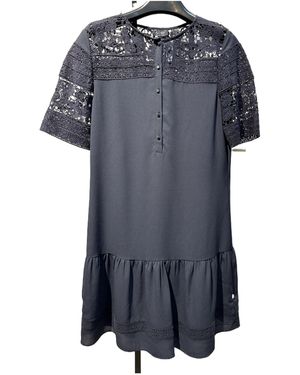 Armani Jeans Round-Collar Short-Sleeve Dress - Blue