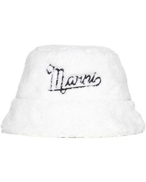 Marni Shearling Bucket Hat - White