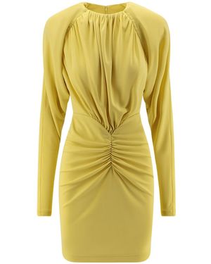 Stella McCartney Pleated Jersey Long-Sleeved Midi Dress - Yellow