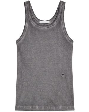 Helmut Lang Garment-Dyed Racerback Tank Top - Gray
